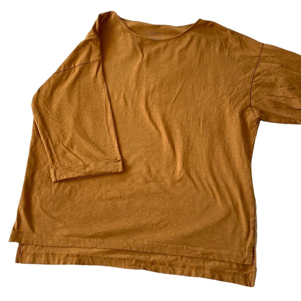 Organic J Jill PureJill lagenlook boxy cotton tee tunic oversized earth tones